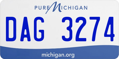 MI license plate DAG3274