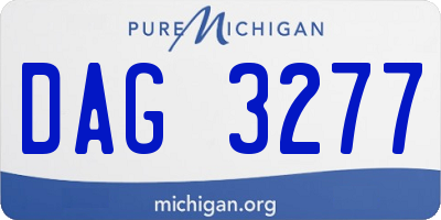 MI license plate DAG3277