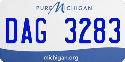 MI license plate DAG3283