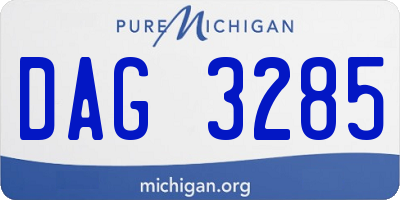 MI license plate DAG3285