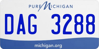 MI license plate DAG3288