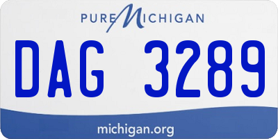 MI license plate DAG3289