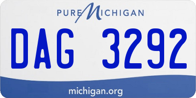 MI license plate DAG3292