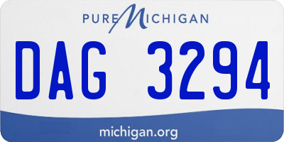 MI license plate DAG3294