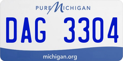 MI license plate DAG3304