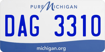 MI license plate DAG3310