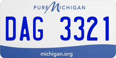 MI license plate DAG3321