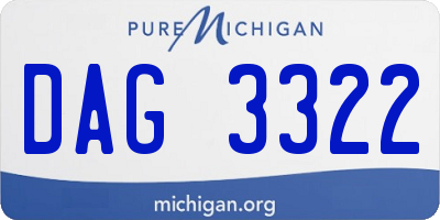 MI license plate DAG3322