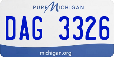 MI license plate DAG3326
