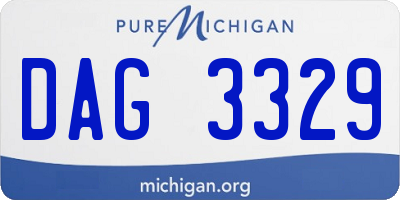 MI license plate DAG3329
