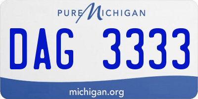 MI license plate DAG3333