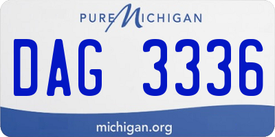 MI license plate DAG3336