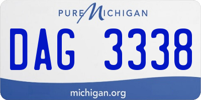 MI license plate DAG3338