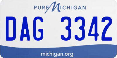 MI license plate DAG3342