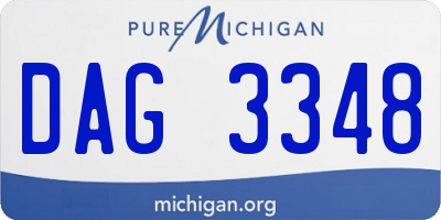 MI license plate DAG3348