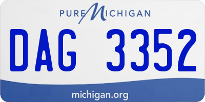 MI license plate DAG3352