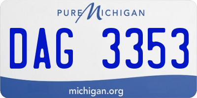 MI license plate DAG3353