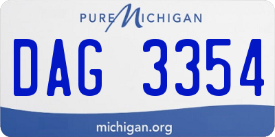 MI license plate DAG3354