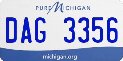 MI license plate DAG3356