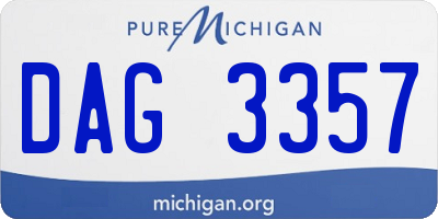 MI license plate DAG3357