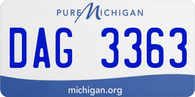 MI license plate DAG3363
