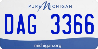 MI license plate DAG3366