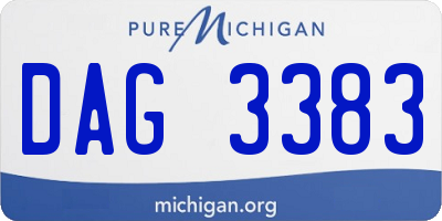 MI license plate DAG3383