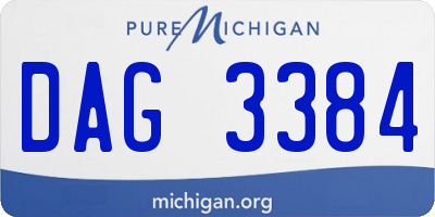 MI license plate DAG3384