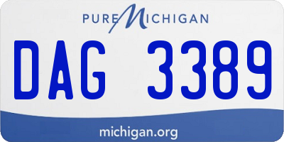 MI license plate DAG3389