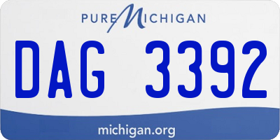 MI license plate DAG3392