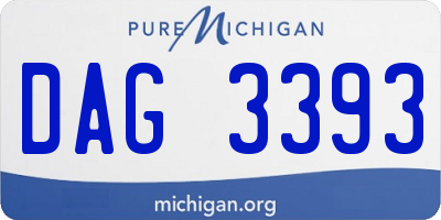 MI license plate DAG3393