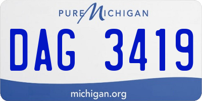MI license plate DAG3419