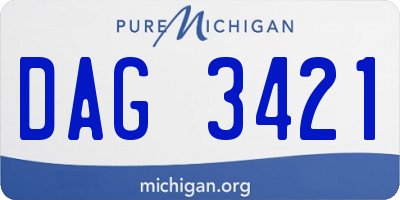 MI license plate DAG3421