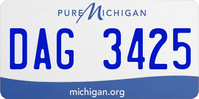 MI license plate DAG3425