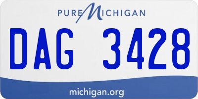 MI license plate DAG3428