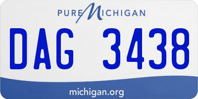 MI license plate DAG3438