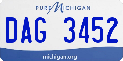 MI license plate DAG3452