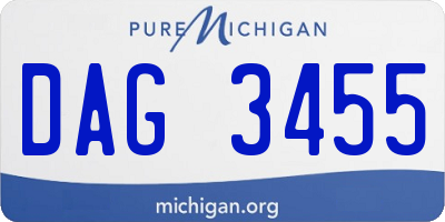 MI license plate DAG3455