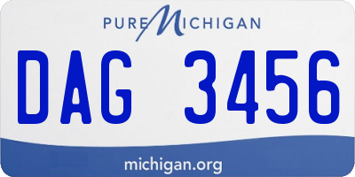 MI license plate DAG3456