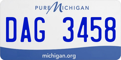 MI license plate DAG3458