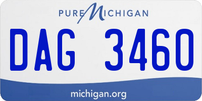 MI license plate DAG3460