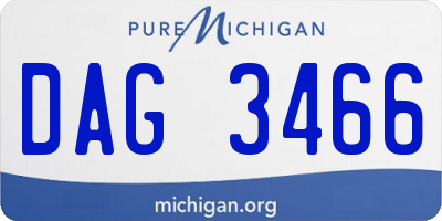 MI license plate DAG3466