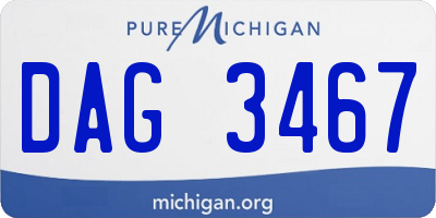 MI license plate DAG3467