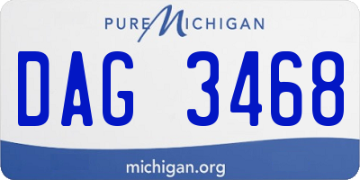 MI license plate DAG3468