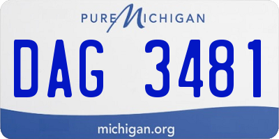 MI license plate DAG3481