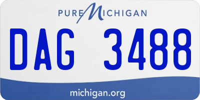 MI license plate DAG3488