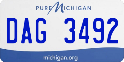 MI license plate DAG3492