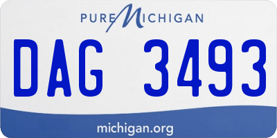 MI license plate DAG3493