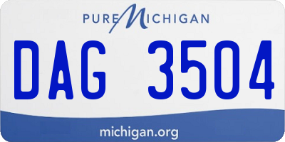 MI license plate DAG3504