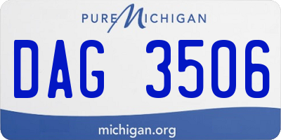 MI license plate DAG3506